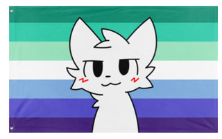 A mockup of the custom flag 'Boykisser MLM pride  flag' on a white background