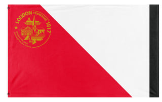 A mockup of the custom flag 'CITY OF LOUDON, TN  flag' on a white background