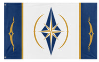 A mockup of the custom flag 'Caelix Republic flag' on a white background
