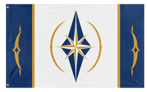A mockup of the custom flag 'Caelix Republic flag' on a white background