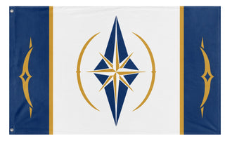 A mockup of the custom flag 'Caelix Republic flag' on a white background
