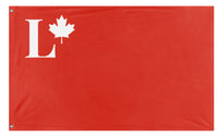 A mockup of the custom flag 'Canadian Silver Legion flag' on a white background