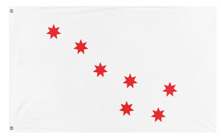 A mockup of the custom flag 'Cherokee Peace Flag' on a white background