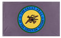 A mockup of the custom flag 'Chocktaw Nation flag' on a white background