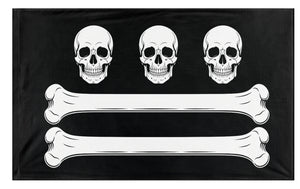 A mockup of the custom flag 'Christopher Condent Pirate flag' on a white background