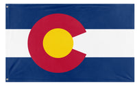 A mockup of the custom flag 'Colorado State Flag' on a white background