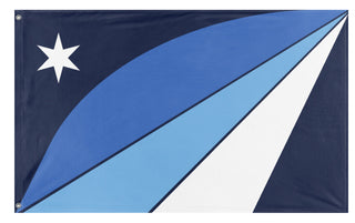 A mockup of the custom flag 'Columbia City Flag' on a white background