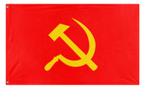 A mockup of the custom flag 'Communist Banner flag' on a white background