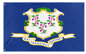 A mockup of the custom flag 'Connecticut State Flag' on a white background