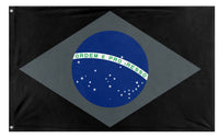 A mockup of the custom flag 'Dark Mode Brazil flag' on a white background