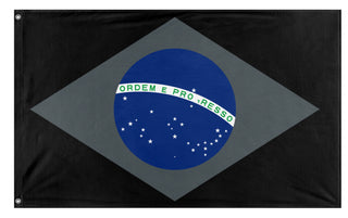 A mockup of the custom flag 'Dark Mode Brazil flag' on a white background