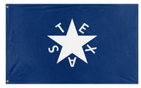 A mockup of the custom flag 'De Zavala Texas Flag' on a white background