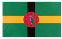 A mockup of the custom flag 'Dominica flag' on a white background