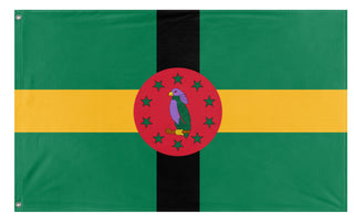 A mockup of the custom flag 'Dominica flag' on a white background