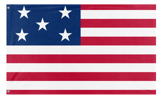 A mockup of the custom flag 'ESTADOS UNIDOS DE AMERICA flag' on a white background