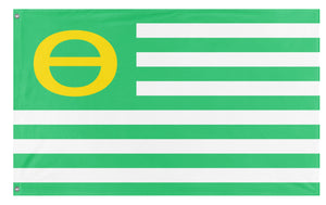 A mockup of the custom flag 'Ecology Flag' on a white background