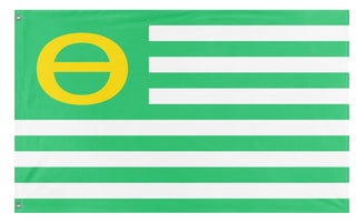 A mockup of the custom flag 'Ecology Flag' on a white background