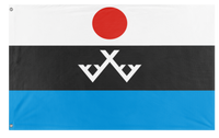 A mockup of the custom flag 'Evenki Peoples flag' on a white background