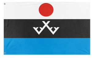 A mockup of the custom flag 'Evenki Peoples flag' on a white background