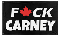 A mockup of the custom flag 'F- Carney flag' on a white background