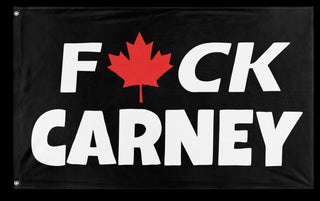 A mockup of the custom flag 'F- Carney flag' on a white background