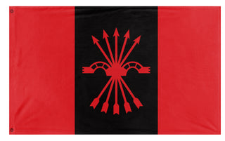A mockup of the custom flag 'Falangist Flag' on a white background