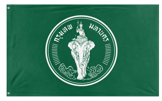 A mockup of the custom flag 'Flag of Bangkok' on a white background
