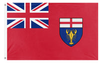 A mockup of the custom flag 'Flag of Canadian New Ireland' on a white background