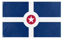 A mockup of the custom flag 'Flag of Indianapolis, Indiana' on a white background