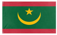 A mockup of the custom flag 'Flag of Mauritania' on a white background