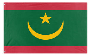 A mockup of the custom flag 'Flag of Mauritania' on a white background