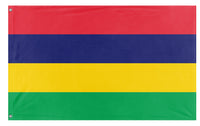 A mockup of the custom flag 'Flag of Mauritius' on a white background