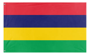 A mockup of the custom flag 'Flag of Mauritius' on a white background