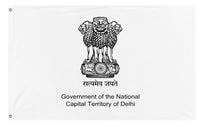 A mockup of the custom flag 'Flag of New Delhi' on a white background
