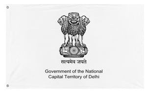 A mockup of the custom flag 'Flag of New Delhi' on a white background