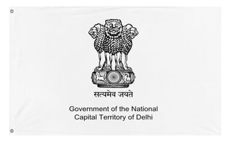 A mockup of the custom flag 'Flag of New Delhi' on a white background