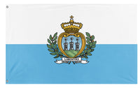 A mockup of the custom flag 'Flag of San Marino' on a white background