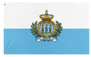 A mockup of the custom flag 'Flag of San Marino' on a white background