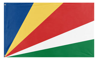 A mockup of the custom flag 'Flag of Seychelles' on a white background