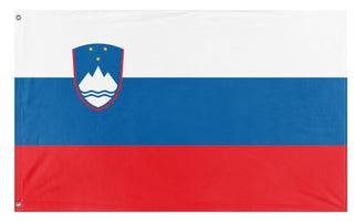 A mockup of the custom flag 'Flag of Slovenia' on a white background