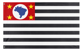 A mockup of the custom flag 'Flag of São Paulo' on a white background