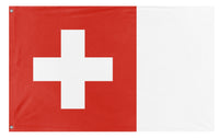 A mockup of the custom flag 'Flag of Switzerland' on a white background