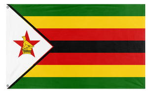 A mockup of the custom flag 'Flag of Zimbabwe' on a white background