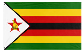 A mockup of the custom flag 'Flag of Zimbabwe' on a white background