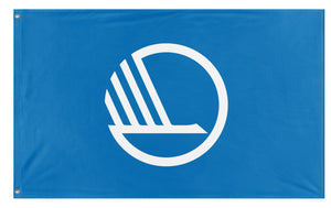 A mockup of the custom flag 'Flag of the Nordic Council' on a white background