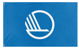 A mockup of the custom flag 'Flag of the Nordic Council' on a white background