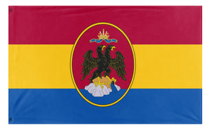 A mockup of the custom flag 'Free State of Fiume flag' on a white background