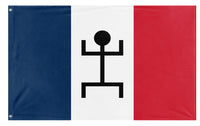 A mockup of the custom flag 'French Sudan Flag' on a white background