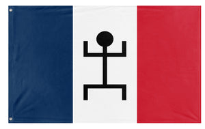A mockup of the custom flag 'French Sudan Flag' on a white background