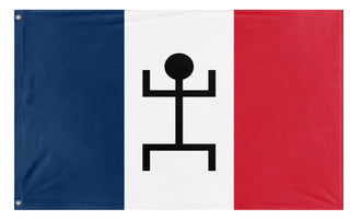 A mockup of the custom flag 'French Sudan Flag' on a white background